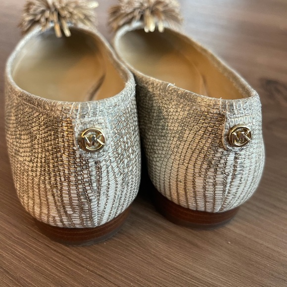 Michael Kors Collection Gold Pom Flats - Picture 3 of 4